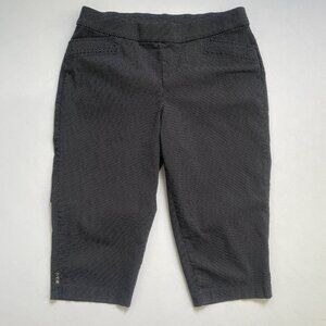 CJ Banks Women’s 16W Signature Slimming Pull On Capri Polka Dot Stretch Black